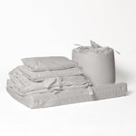 200 Thread Count 100% Cotton 9 Piece Cot Bedding Bundle (Standard Change Mat) Light Grey