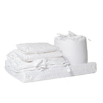 200 Thread Count 100% Cotton 9 Piece Cot Bedding Bundle (Standard Change Mat) White