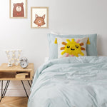 200 Thread Count 100% Cotton Kids Duvet Cover Set Duck Egg