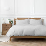 200 Thread Count 100% Cotton Percale Duvet Cover Set Light Grey