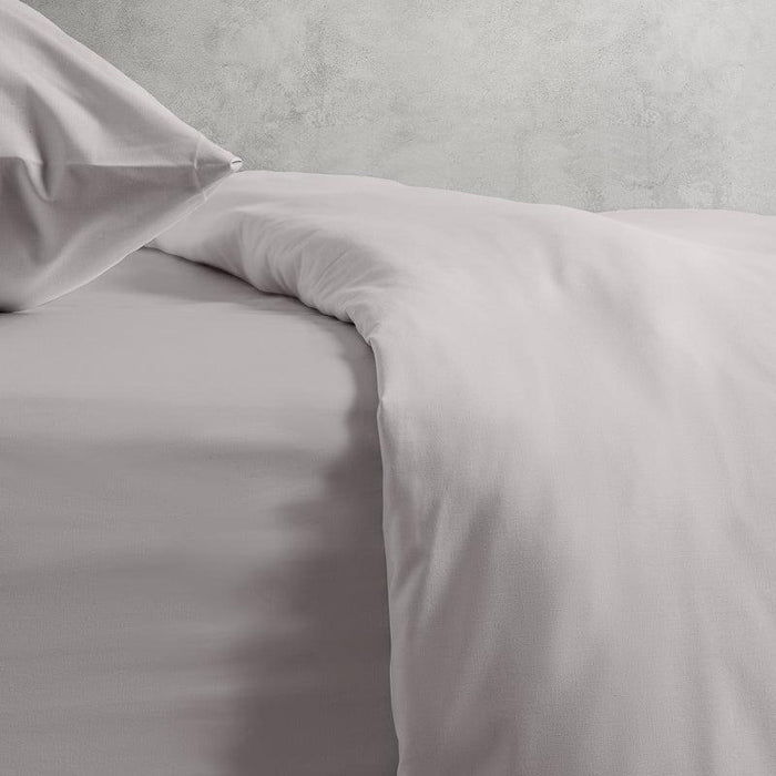 200 Thread Count Cotton Rich Percale Duvet Cover Set Light Grey-Duvet Cover Set