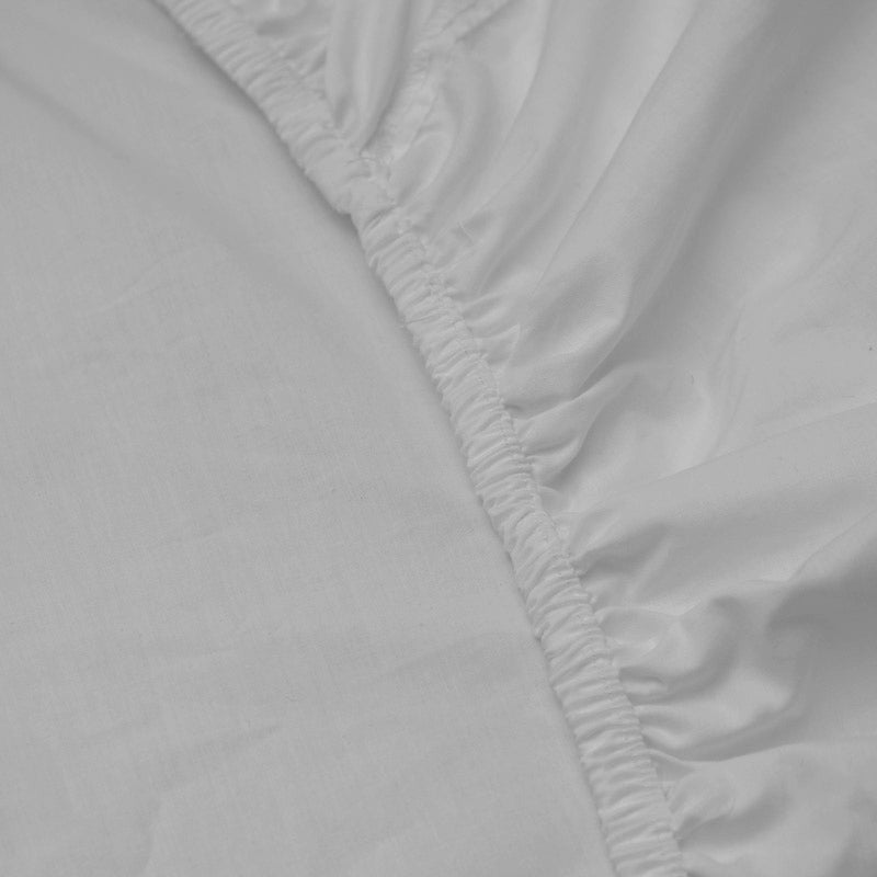 200 Thread Count Cotton Rich Percale Fitted Sheet - Light Grey-Fitted Sheet