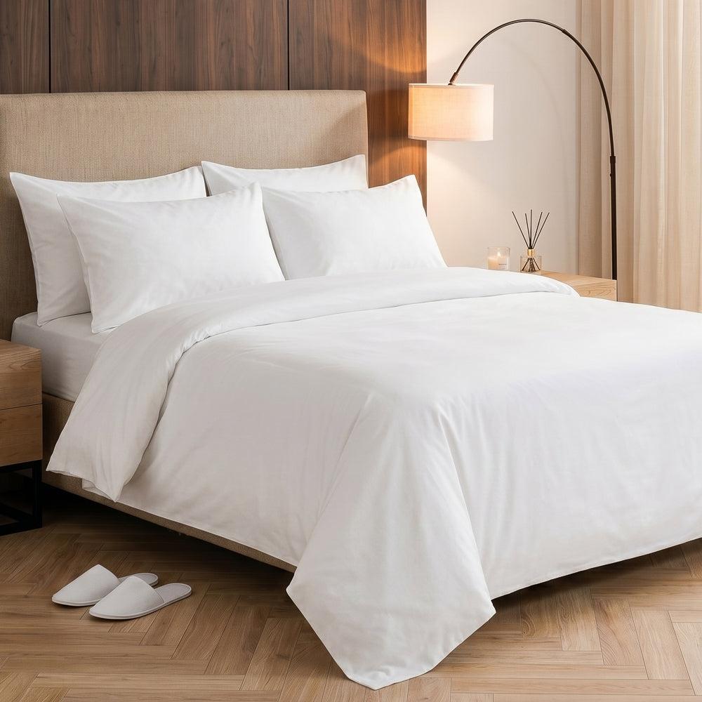 200 Thread Count Flap 100% Cotton Duvet Cover White-Duvet Covers
