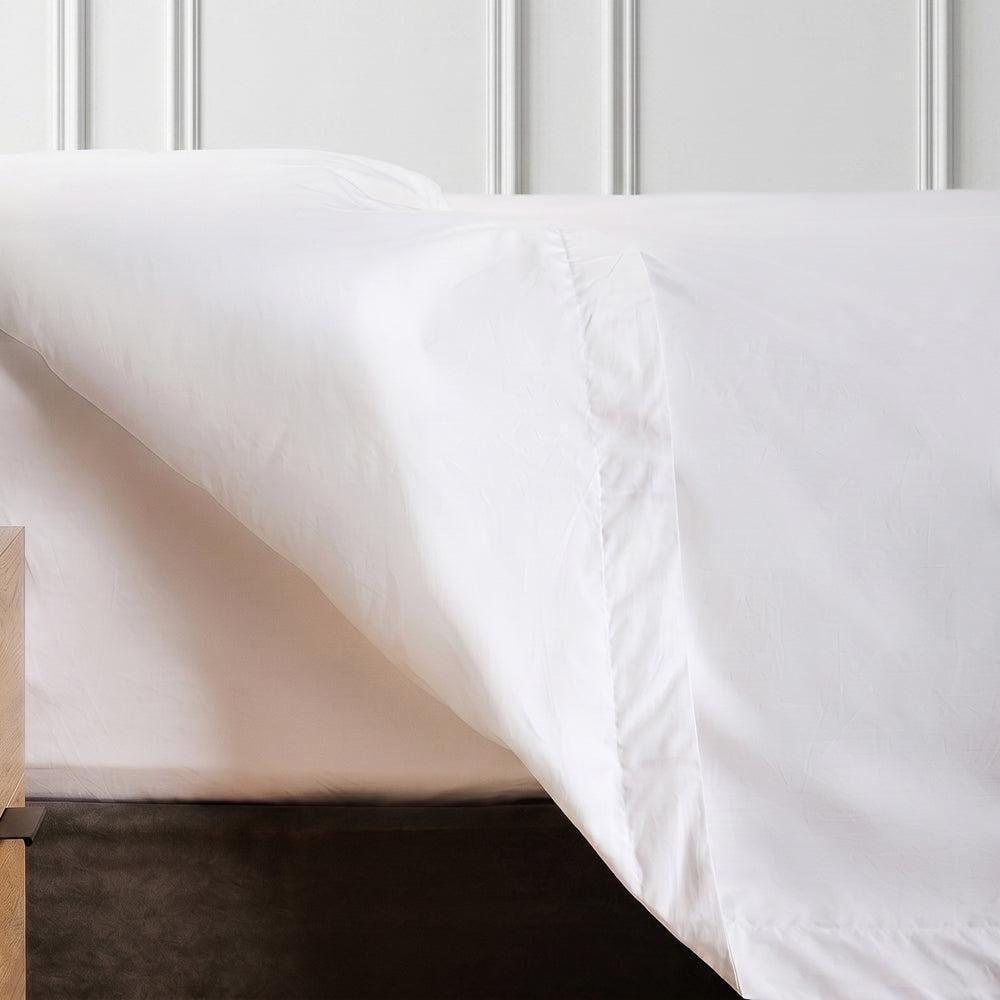 200 Thread Count Flap Oxford Cotton Rich Percale Duvet Cover White-Duvet Covers