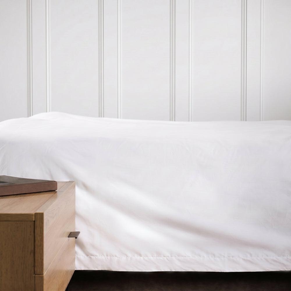 200 Thread Count Flap Oxford Cotton Rich Percale Duvet Cover White-Duvet Covers