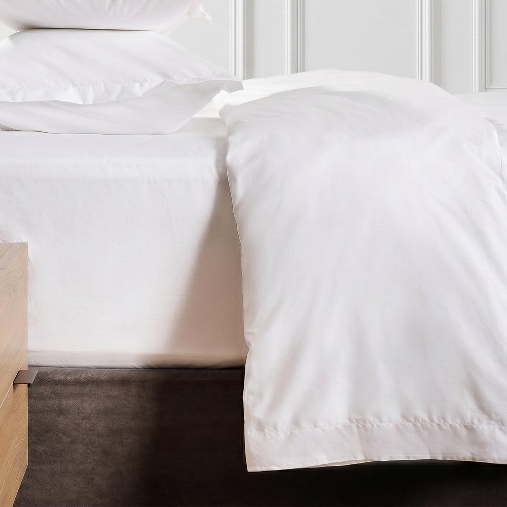 200 Thread Count Oxford 100% Cotton Duvet Cover Set White-Duvet Cover Sets