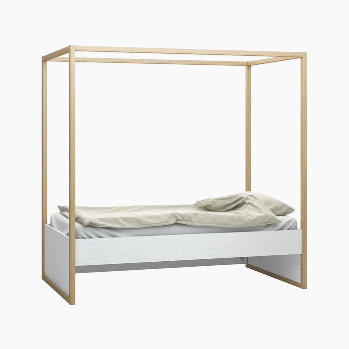 4You Canopy Single XL Bed - Bedroom Bundle Oak-
