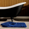 Brooklyn Jacquard Memory Foam Bathroom Mat Navy 2 Piece