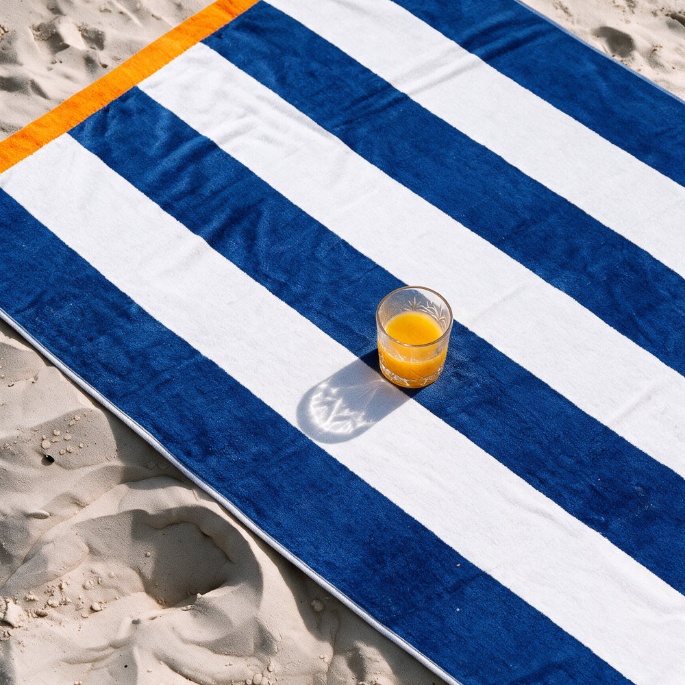 Cotton Collection Action Beach Towel Blue Stripe