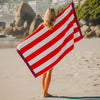 Cotton Collection Jacquard Beach Towel Red Stripe