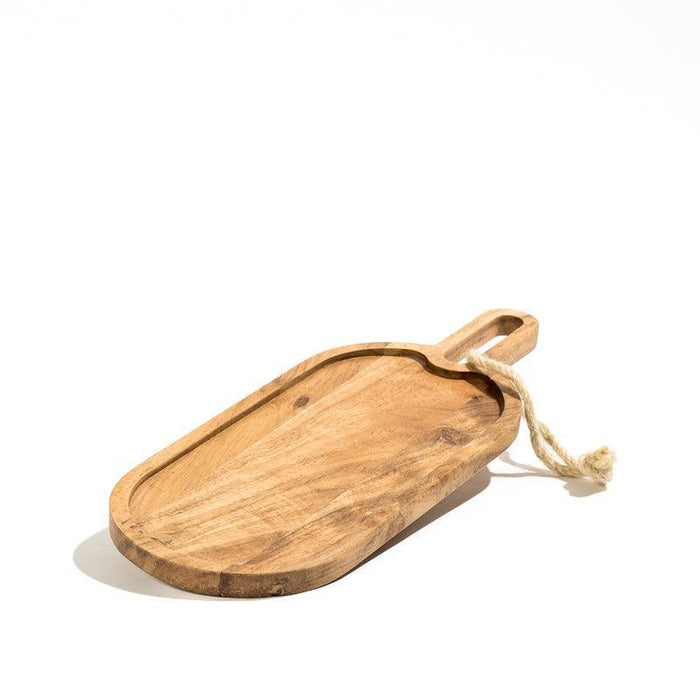 Acacia Wood Oval-Edged Paddle Board - Natural-Board