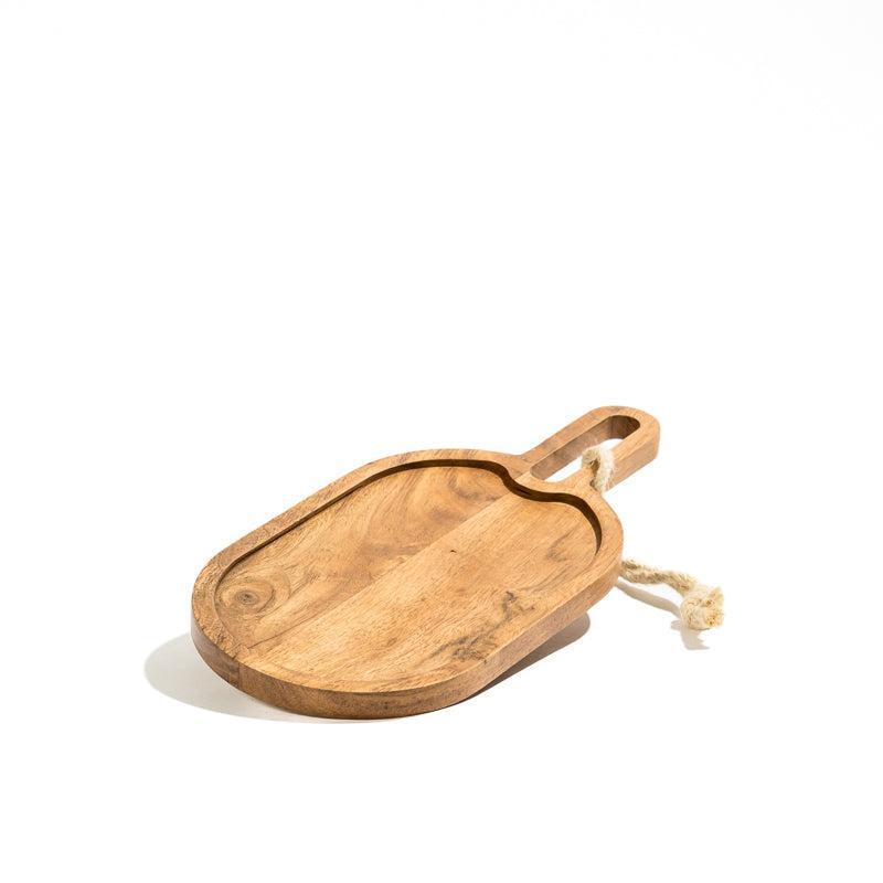 Acacia Wood Oval-Edged Paddle Board - Natural-Board