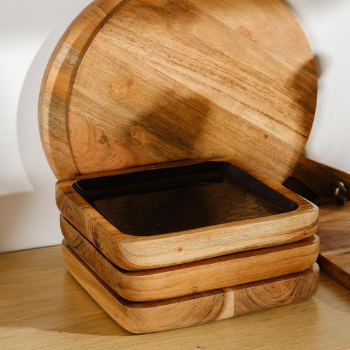 Acacia Wood Square Server - Dusk-Tray