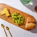 Acacia Wooden Oval Serving Board with Metal Handle - Natural-Tray