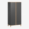 Altitude 2-Door Wardrobe Graphite and Oak