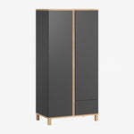 Altitude 2-Door Wardrobe Graphite and Oak
