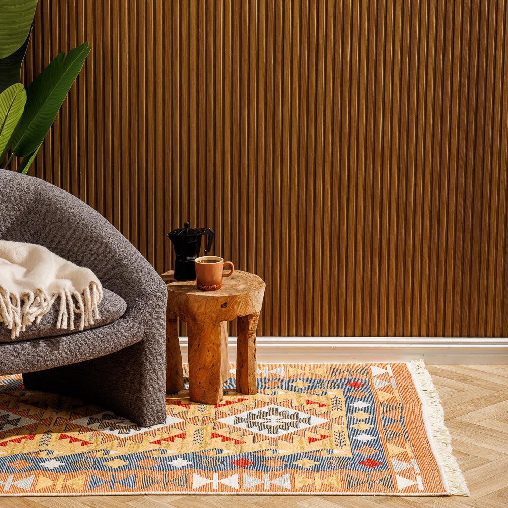 Antalya Mediterranean Collection Jacquard Polycotton Carpet Multi-Carpets/Rugs