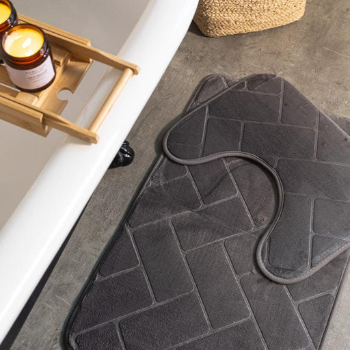 Two Piece Athens Memory Foam Mat - Dark Grey