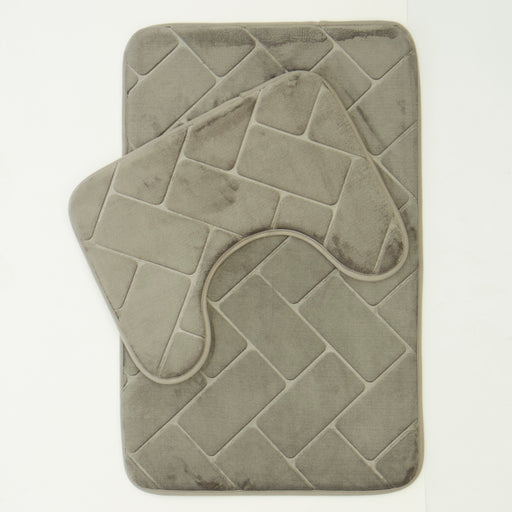 Two Piece Athens Memory Foam Mat - Light Grey