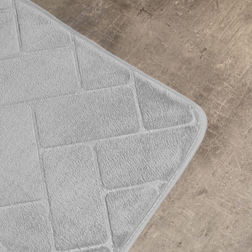 Athens Memory Foam Bathroom Mat Mid Grey 2 Piece-Bath Mats