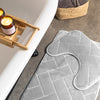 Athens Memory Foam Bathroom Mat Mid Grey 2 Piece
