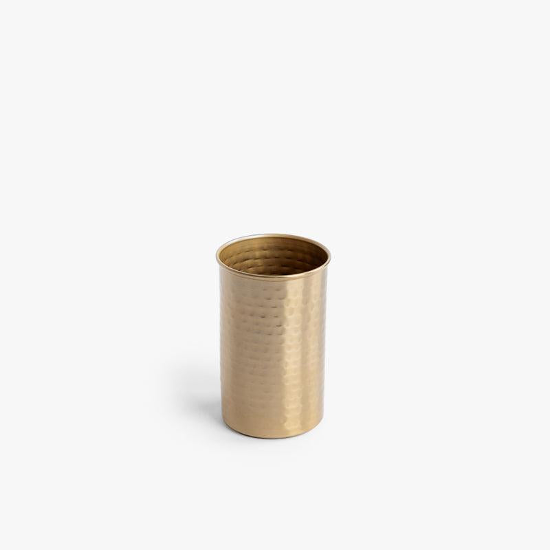 Bathroom Tumbler - Soft Gold Hammered-Bathroom Accessories