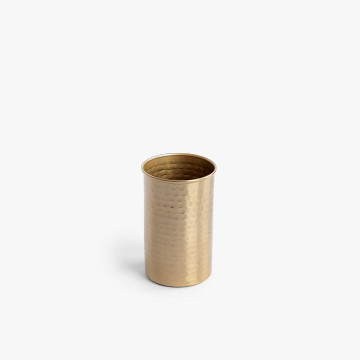 Bathroom Tumbler - Soft Gold Hammered-Bathroom Accessories