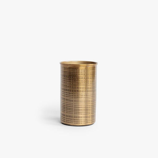 Bathroom Tumbler - Textured Brass-Bathroom Accessories