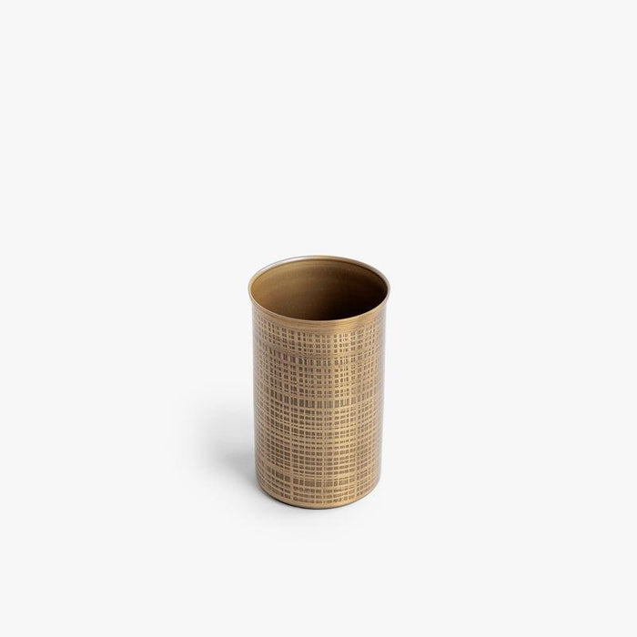 Bathroom Tumbler - Textured Brass-Bathroom Accessories