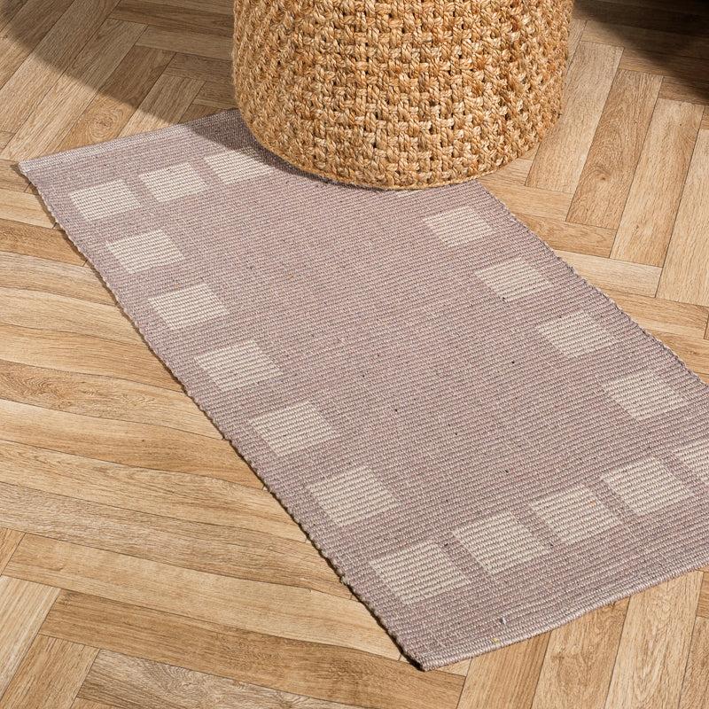 Big Box Pattern Rug Beige (60 x 120cm)-CARPET