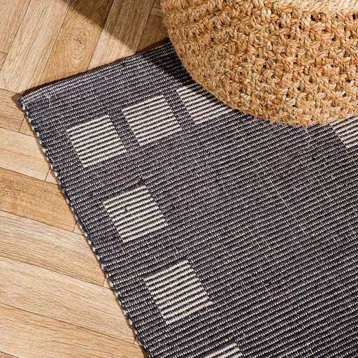 Big Box Pattern Rug Dark Grey (60 x 120cm)-CARPET