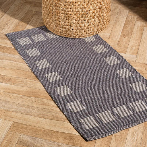 Big Box Pattern Rug Dark Grey (60 x 120cm)-CARPET