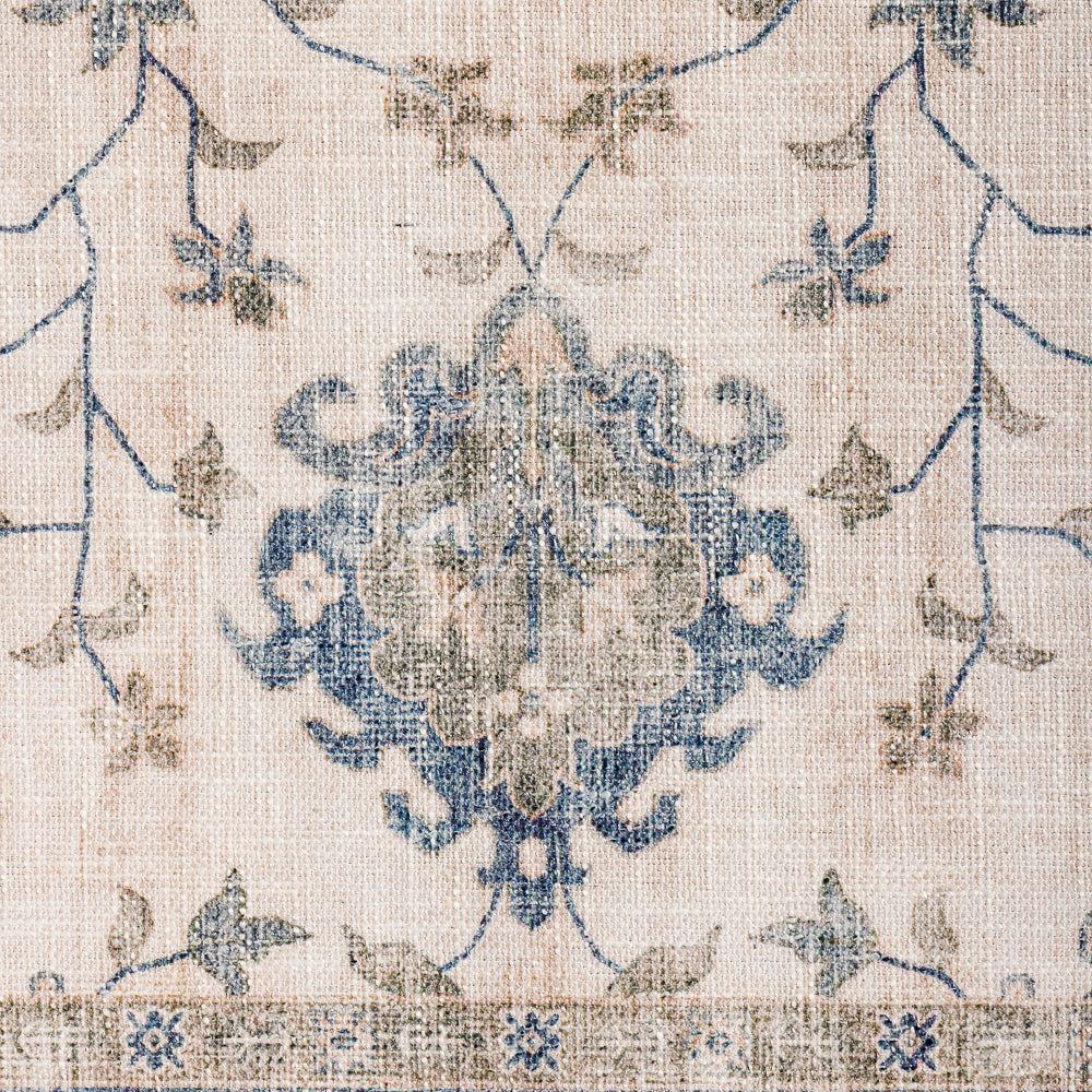 Bloom Printed TexturaWeave Carpet Blue-Carpets/Rugs