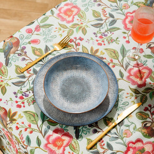 Carmel Designer Birdsong Bloom Tablecloth Aquifer-Tablecloths