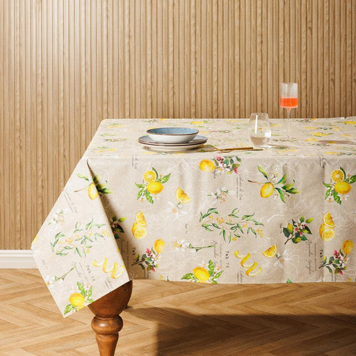 Carmel Designer Lemon Botanique Tablecloth Yellow-Tablecloths