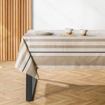 Carmel Designs Contemporary Stripe Tablecloth Neutral
