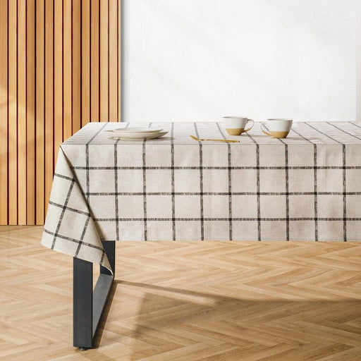 Carmel Designs Tablecloth Country Check - Neutral Grey-Tablecloths