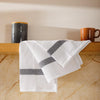 Caterers Choice Honeycomb Weave Kitchen Towel Set White with Grey Stripe 2 Pack