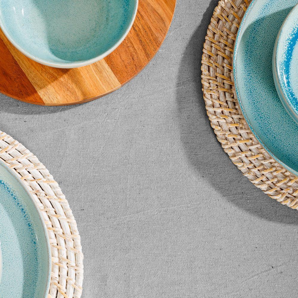 Chambray Cotton Tablecloth Light Grey-Tablecloths