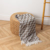 Chevron Jacquard Throw Beige