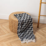 Chevron Jacquard Throw Black
