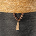 Conical Bulrush & Paper Basket - Black-Basket