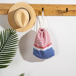 Cotton Bay Bold Stripe Fouta Bag Royal Blue