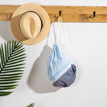 Cotton Bay Bold Stripe Fouta Bag Turquoise