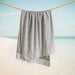 Cotton Bay Cuba Stripe Backed Fouta Charcoal and Grey-Foutas