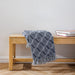 Cotton Bay Diamond Weave Throw Blue Grey-Throws