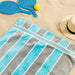 Cotton Bay Laguna Stripe Velour Beach Towel Sea Blue and Grey-Beach Towels