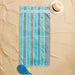 Cotton Bay Laguna Stripe Velour Beach Towel Sea Blue and Grey-Beach Towels