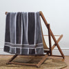 Cotton Bay Laguna Stripe Velour Beach Towel Steel and Ash Grey