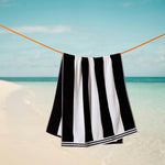 Cotton Bay Miami Cabana Beach Towel Black